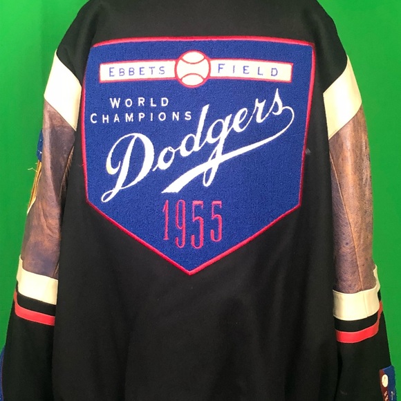 A felt and leather designer bomber jacket. - Picture 2 of 2